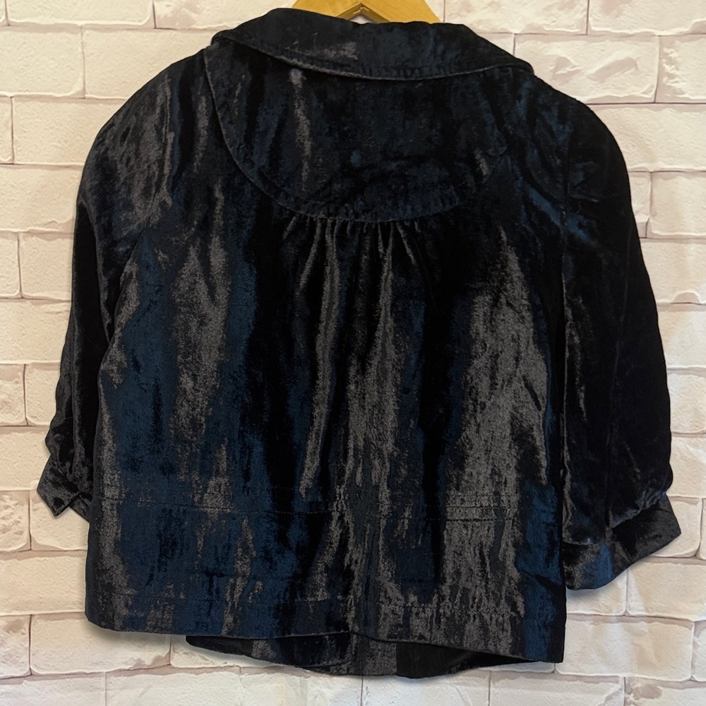 Zara Basic Midnight Velvet Blazer - image 3
